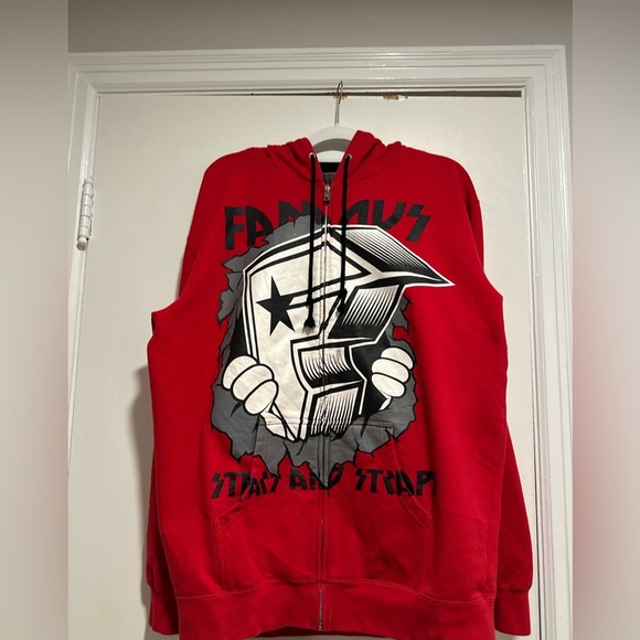 Vintage 90s Sz: XXL Famous Stars & Stripes Graphic Logo Full Zip Hoodie. - Picture 1 of 11